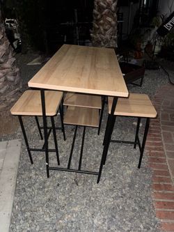 Bar Height Table with 2 Stools Set