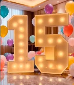 Light-Up Number 15 Decor