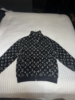 Louis Vuitton Black Monogram fleece zip-up jacket