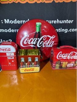 Coca-Cola Collectible Tin & Metal Decor Bundle – 4 Piece Lot