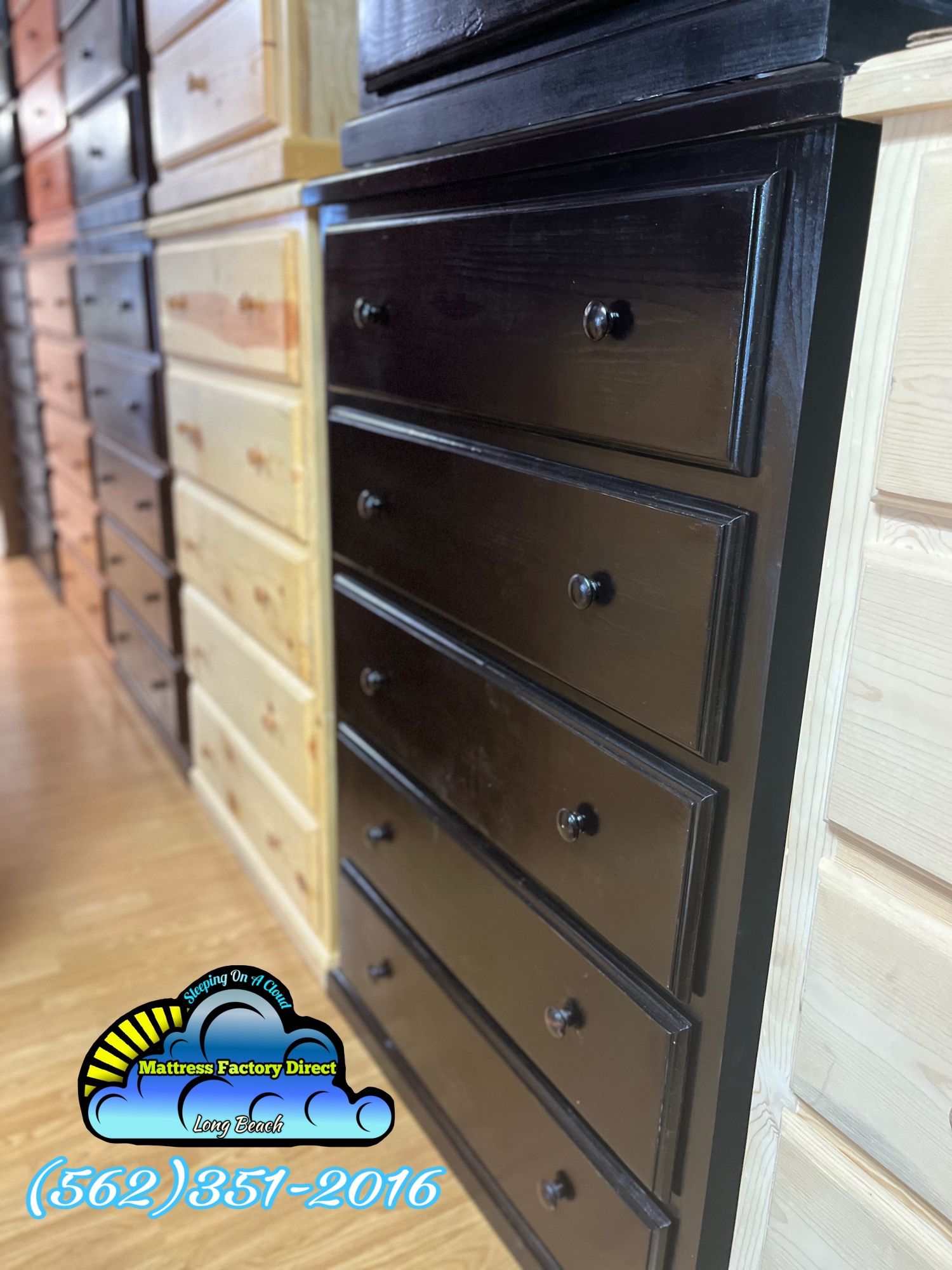 Black Elite Dresser 2 Knob Chest Cajonera Nueva Cómoda