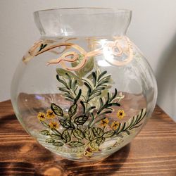 Hand Painted Glass Vase 