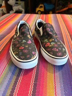women’s 7 1/2 Vans Slip On - Dark Flowers - Size women’s 7 1/2