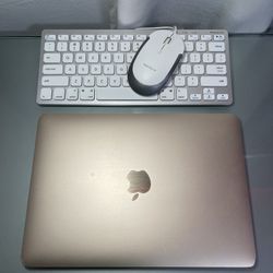 MacBook Gold and Keyboard and Mouse