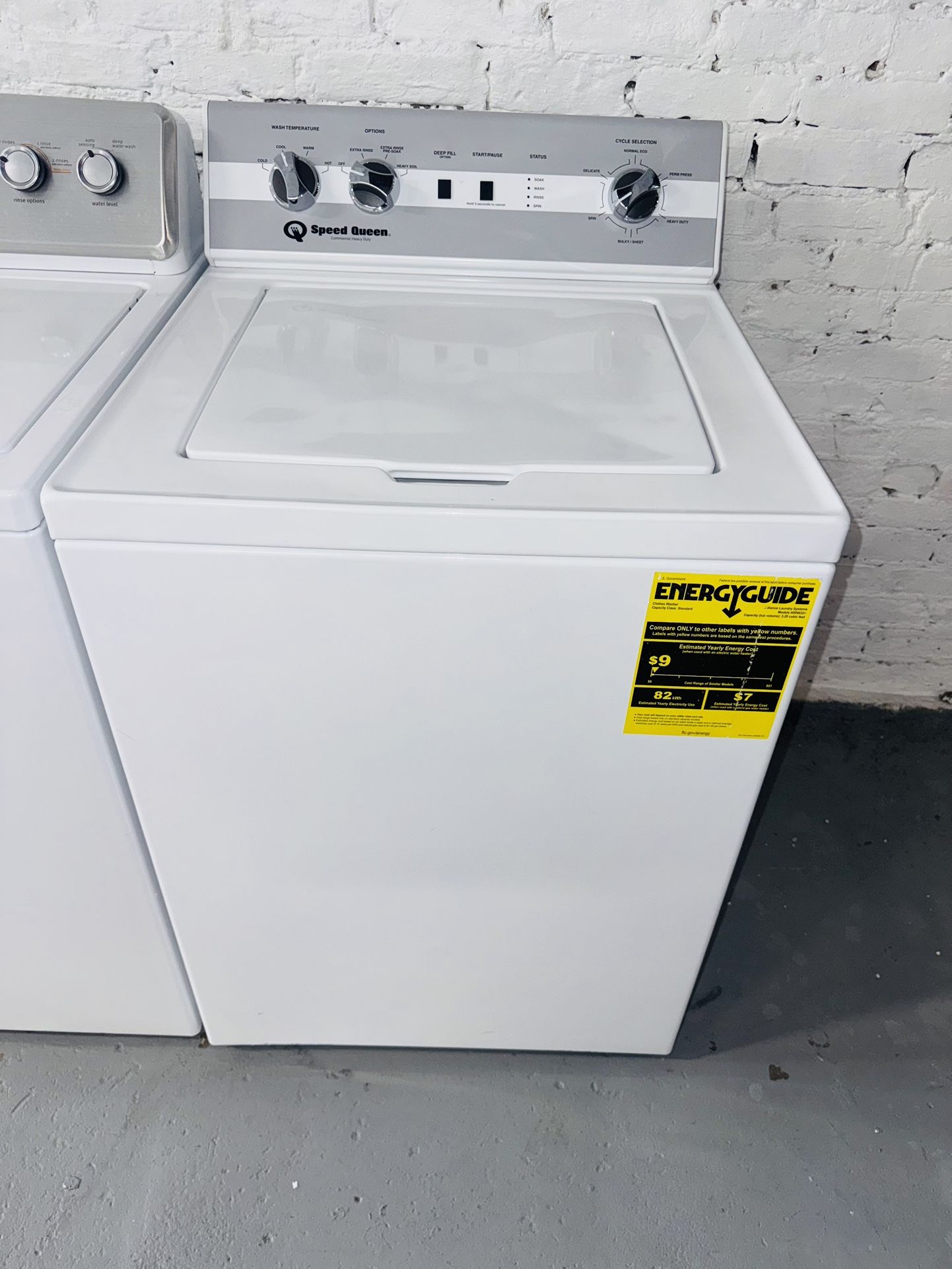 Speed Queen washing machine, a receipt for a 90-day warranty