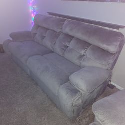 Power Reclining Microfiber Couch & Loveseat
