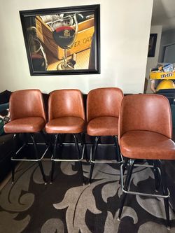 Brown barstools
