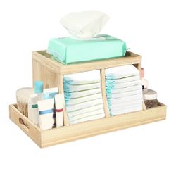 Wood Diaper Caddy Organizer 