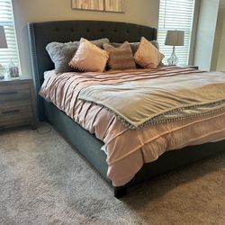 Upholstered King bed frame 