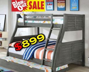 Twin Full Twin triple Bunkbed W Orthopedic Mattress