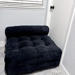 Folding Sofa Bed Chair Twin Mattress Memory foam black