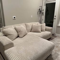 Ivory sectional couch 