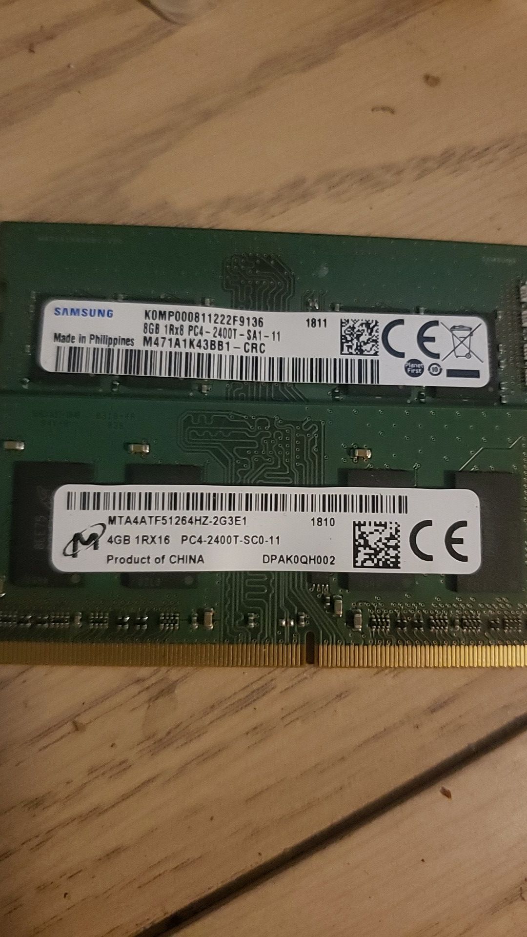 2 ram cards 2400t 12gb