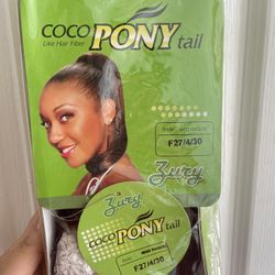 NEW Juicy Coco Ponytail Extension – Brown w/ Caramel Highlights (Miss Raquel)