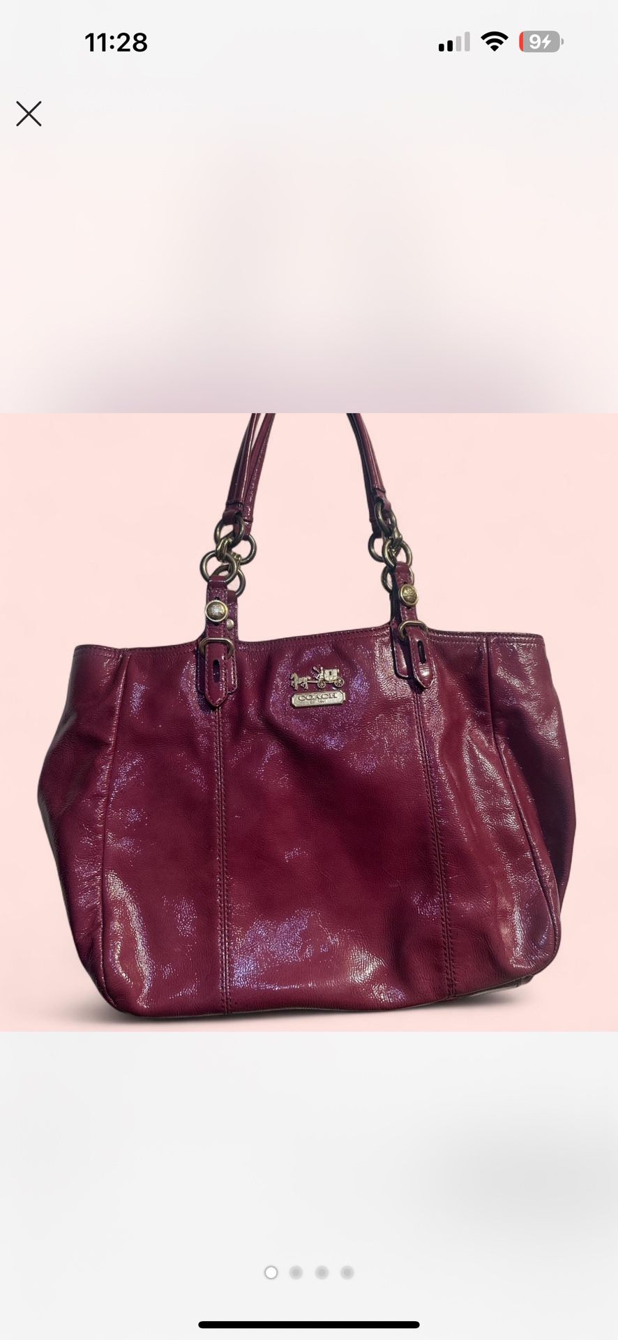 Coach  Leather Red Bag