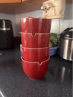 Cute red bowls (4) - FOR SALE