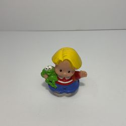 Vintage 2002 Fisher Price Little People Eddie Frog Blonde Boy Figure Mattel Toy