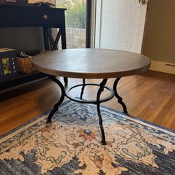 Pier 1 Round Copper Top Coffee Table 30” Wide 18” Tall