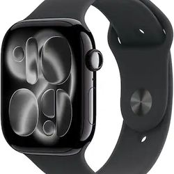 Apple Watch Series 11 (GPS+Cellular) 46mm Aluminum Case with Black Sport Band - S/M - Jet Black