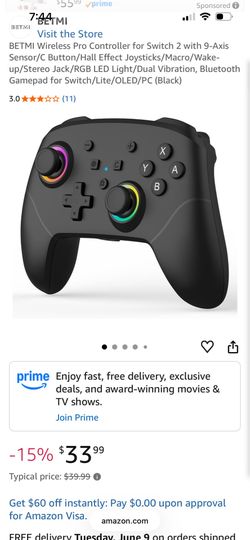 BETMI Wireless Pro Controller for Switch 2
