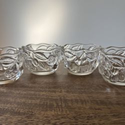 (4) Vintage Waltherglas Garden Harvest Tealight Votive Candle Holder Germany