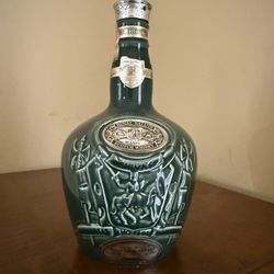 Chivas Royal Salute 21 Year Green Ceramic Decanter – Empty Bottle w/ Cap