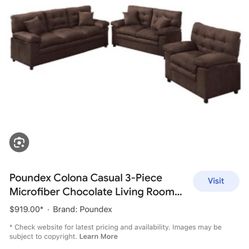 CHOCOLATE MICROFIBER 3 Piece SET