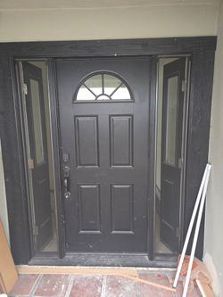 TC Cobb front door with functional sidelites