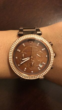 chocolate brown michael kors watch