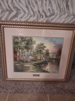 Thomas Kinkade Hometown Lake Library Edition