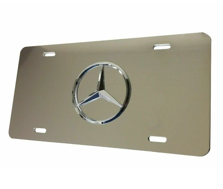 Mercedes Benz License Plate Chrome Silver