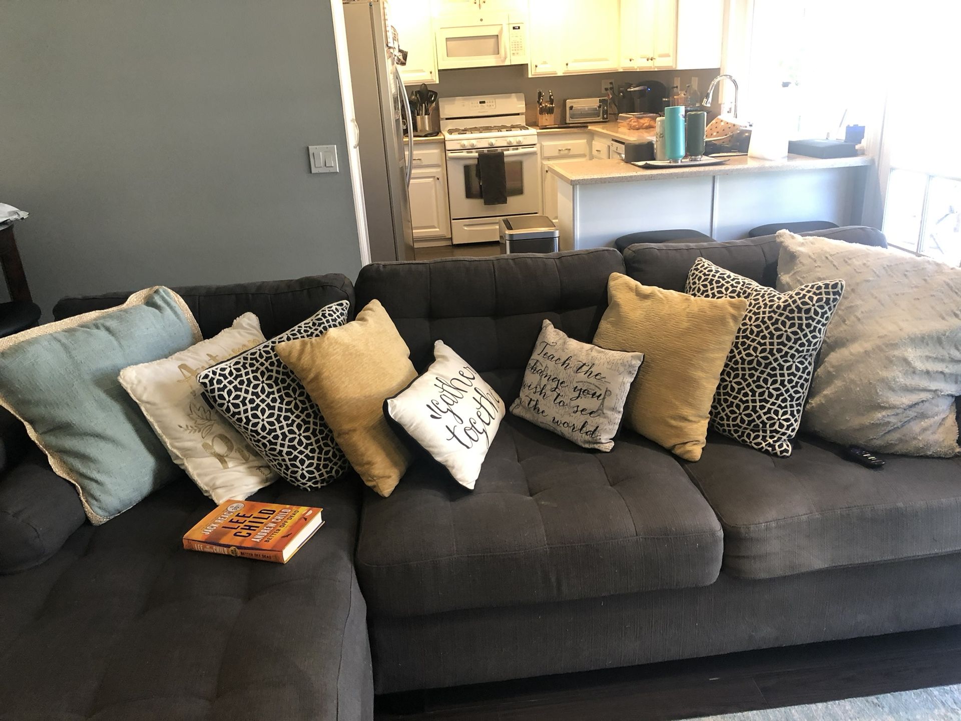 Blue Grey Couch