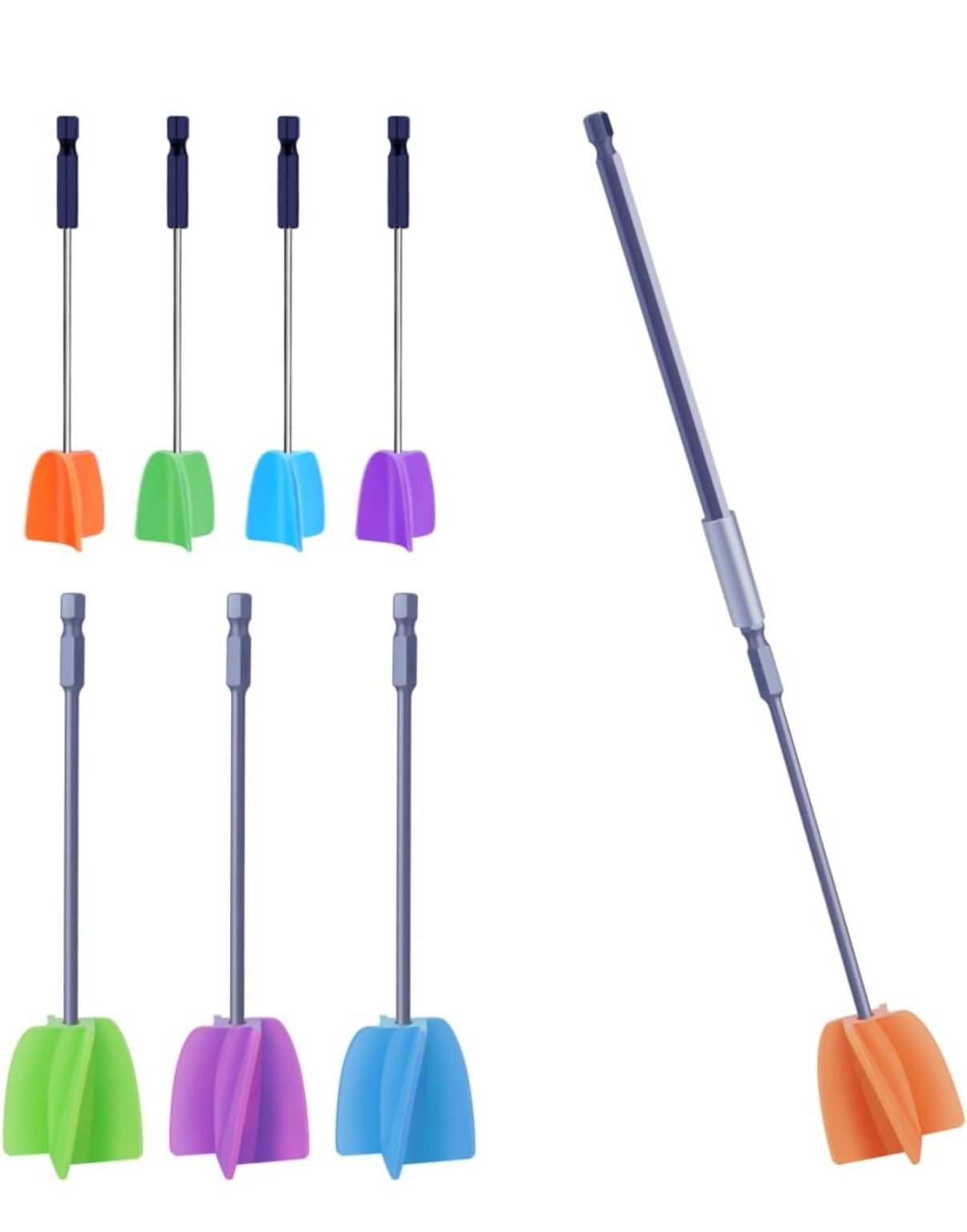 4/med +4/Small Sizes Silicone Resin Mixer Paddles,Reusable Reusable Paint and Resin Mixer Paddle to Mix Epoxy Resin, Paint, Ceramic Glaze and Reduce