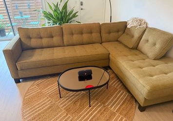 Mid century modern green sofa couch