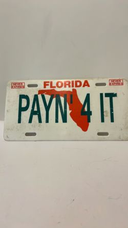 Florida Vanity License Plate PAYN'4 IT