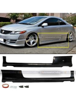 Fit 06-08 Civic 2Dr Coupe HFP Style Side Skirt Extension Splitter Rocker Panel