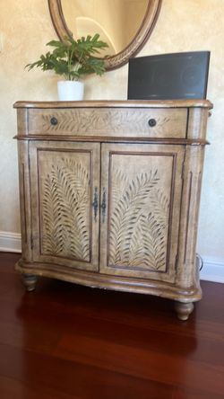 Accent Cabinet with Fern Carved Doors