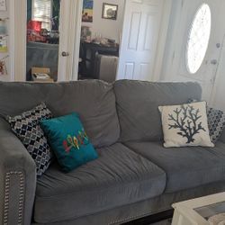 Ice / Slate Blue Sofa And Loveseat In Great Condition!