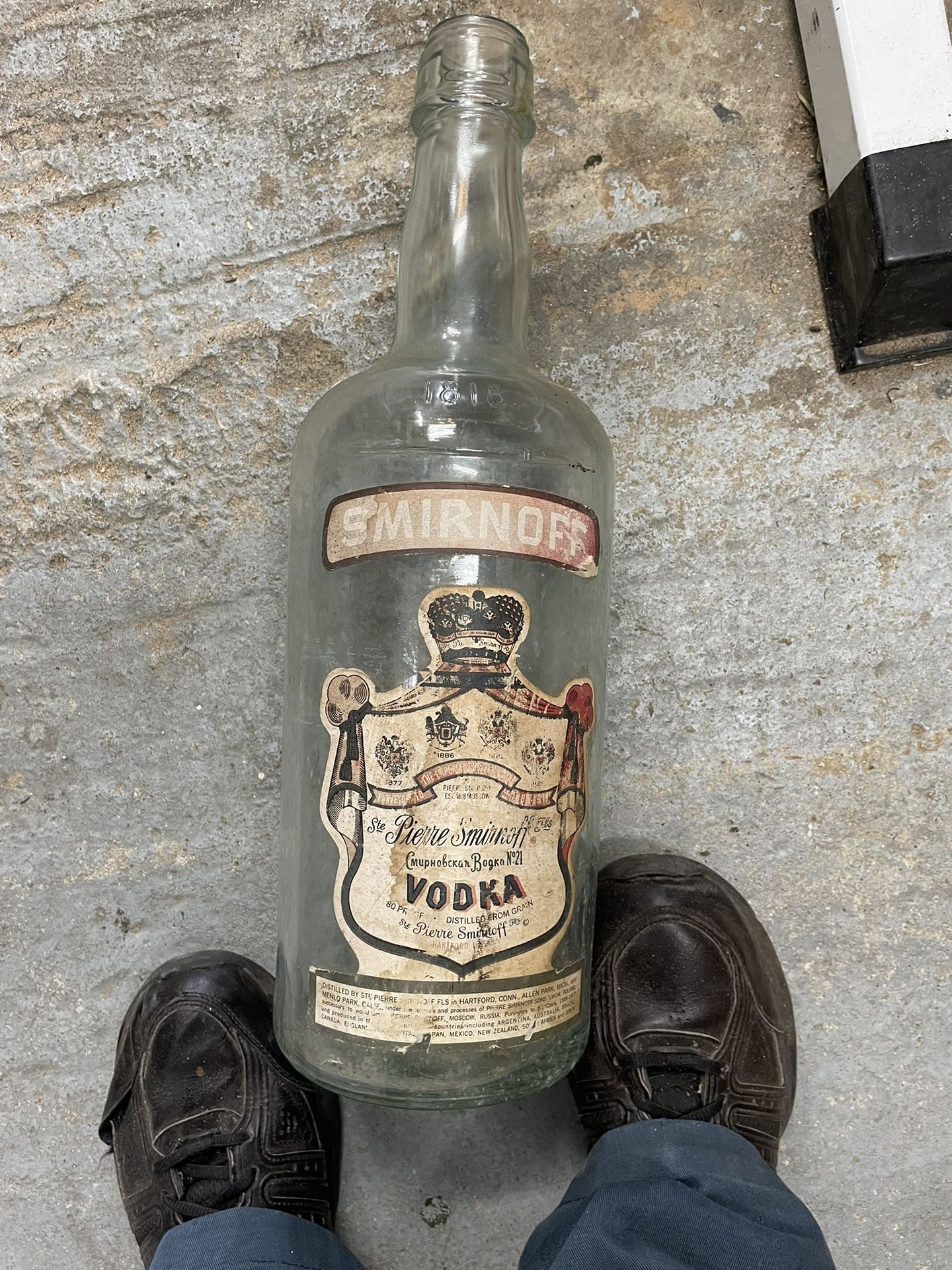 Huge Smirnoff Glass Bottle