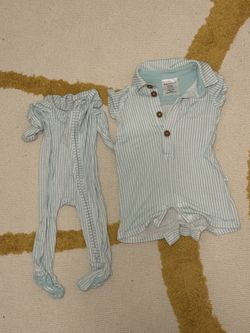 Posh Peanut Bundle Sleeper 0-3  And Romper 3-6 Month  