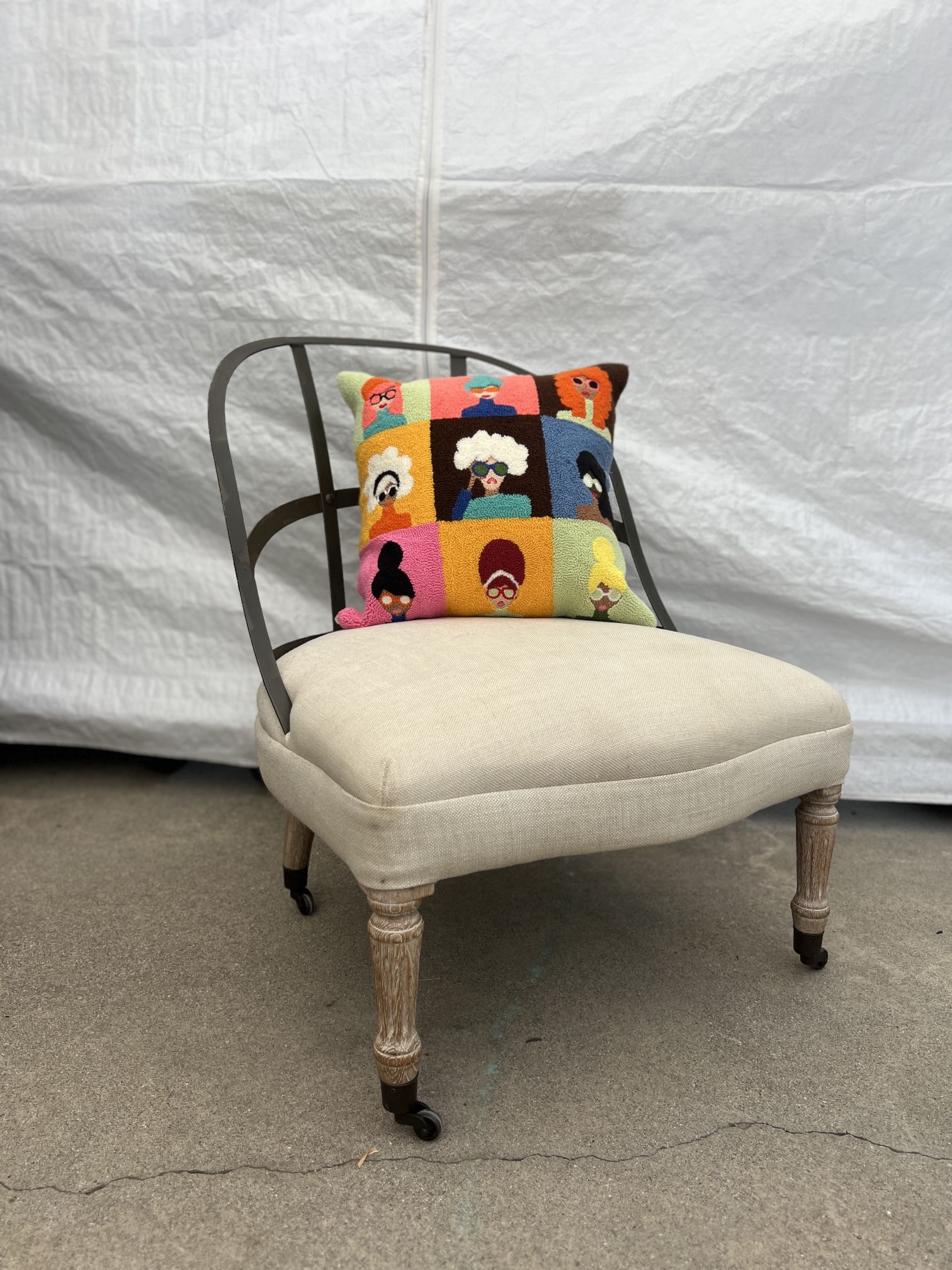 Restoration Hardware “Courturier” Chair - Rolling Side / Slipper Chair