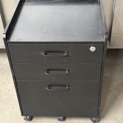 Black Wooden Filing Cabinet/Nightstand