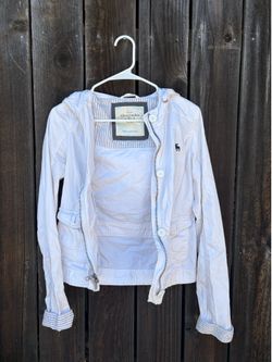 2000s White Abercrombie Zip Up