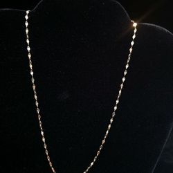 14KT GOLD MIRROR STYLE NECKLACE BEAUTIFUL 16INCH YELLOW GOLD