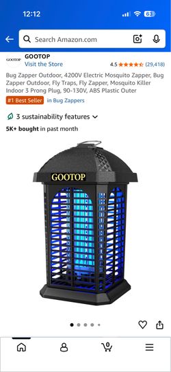 GOOTOP 4200V Electric Bug Zapper, New Sealed, Indoor & Outdoor