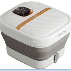 EZAGMWGFB Foot Spa Bath Massager, Tub for Stress Relief, Collapsible, Soaker, with Heat and Massage Rollers, for Relaxation & Pain