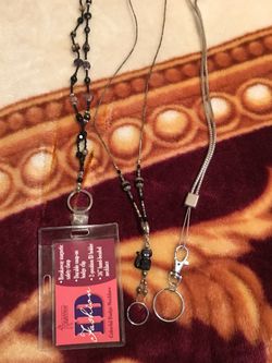 3 Badge lanyards chains