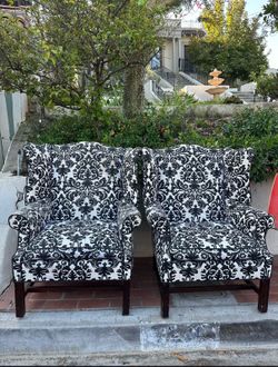 Pair of traditional wingback chairs, antique chairs, vintage $20