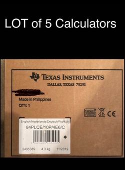New Lot Of 5 Texas Instruments TI-84Plus CE Graphing Calculator