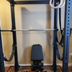 Gym Equipment for Sale! Weights, Squat Rack, Olympic Bar, Adjustable Bench!